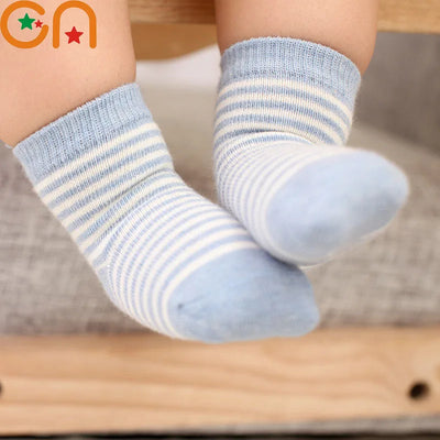 5 Pairs/Lot Kids Soft Cotton Socks Boy Girl Baby Infant Fashion Stripe Warm For Autumn Winter 0-8 Years Children Cartoon Socks