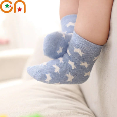 5 Pairs/Lot Kids Soft Cotton Socks Boy Girl Baby Infant Fashion Stripe Warm For Autumn Winter 0-8 Years Children Cartoon Socks