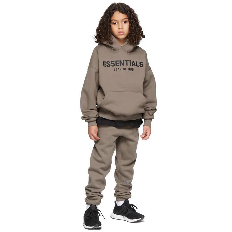 Trendy brand children's clothing Essentials autumn and winter suit men's and children's high street loose hooded fleece sweatpants