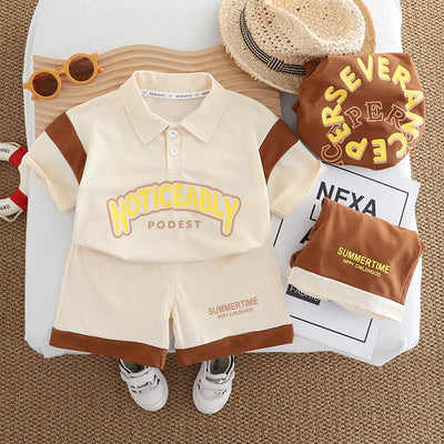 Boy's Set - English Polo Shirt & Matching Shorts