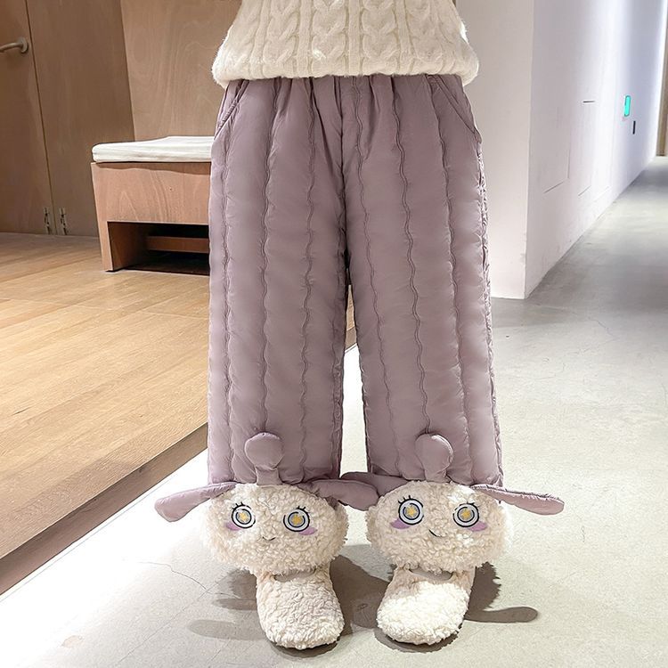 Girls' cotton pants autumn and winter models,Egg  Velvet Cotton Pants for Children