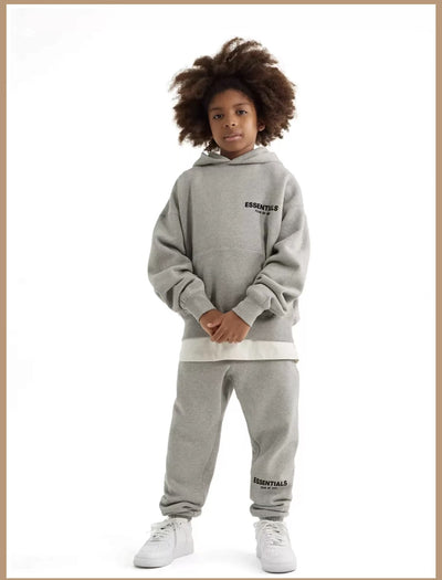 Trendy brand children's clothing Essentials autumn and winter suit men's and children's high street loose hooded fleece sweatpants