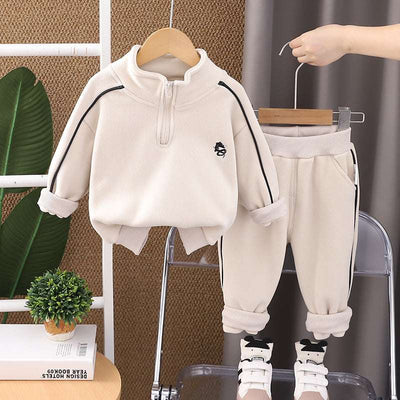 Boys' suit winter clothing new baby boy autumn and winter sports two-piece set,