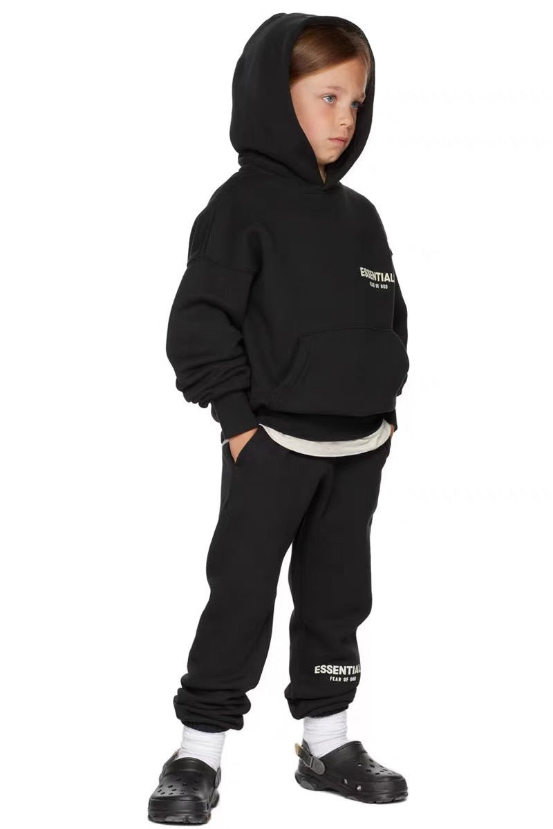 Trendy brand children's clothing Essentials autumn and winter suit men's and children's high street loose hooded fleece sweatpants