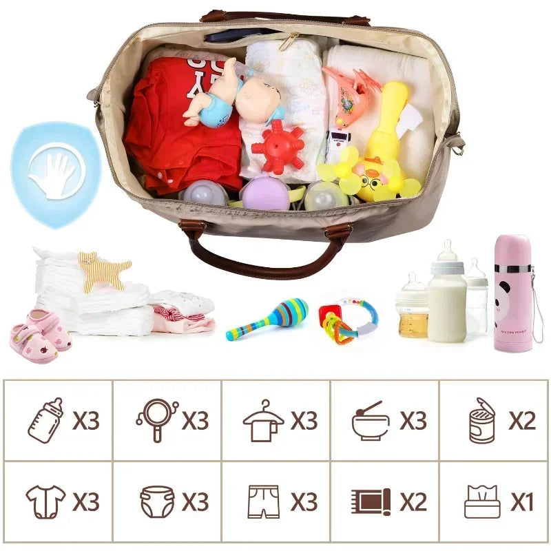 👜 Large Capacity Diaper Bag - Ideal for Moms