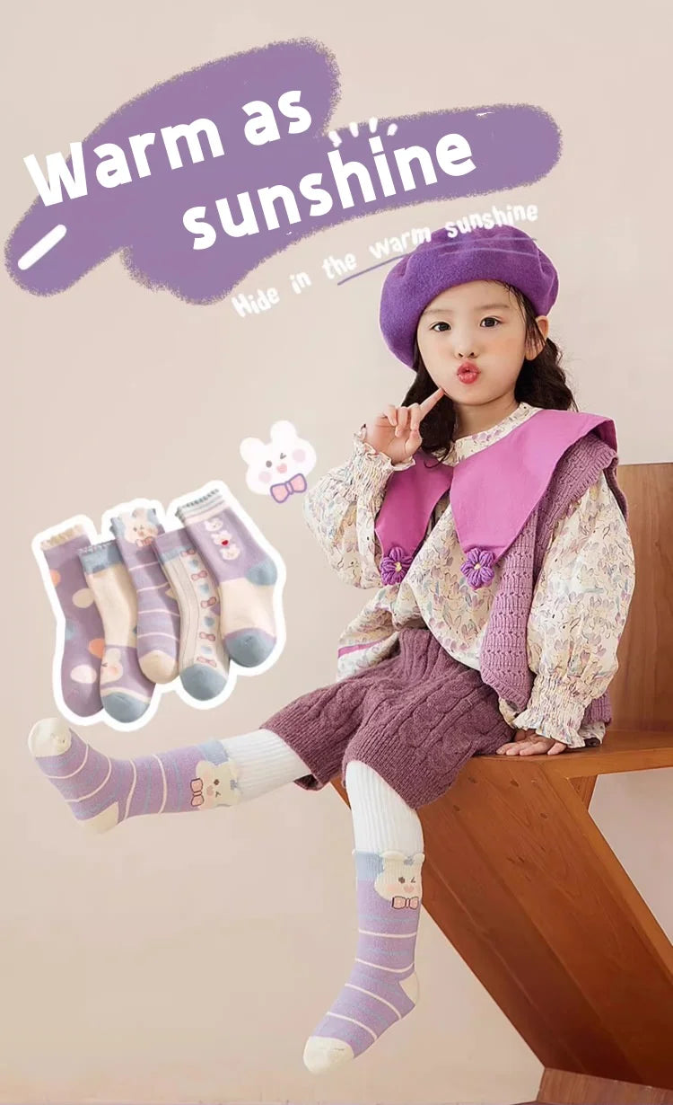 Girls' Winter Socks – Warm, Soft &; Adorable ❄️🧦