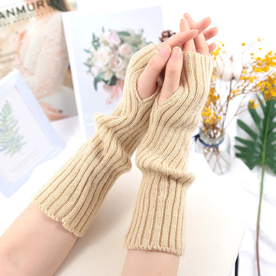 Long Fingerless Knitted Gloves – Gothic &amp; Kawaii Style