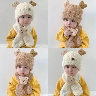 Winter Kids Hat &amp; Scarf Set – Cozy Little Bear Design ❄️🐻