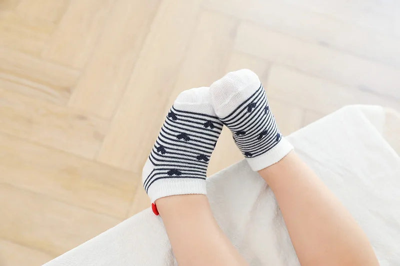 JhonTang - 5 Pairs Cute Heart Mesh Socks for Kids