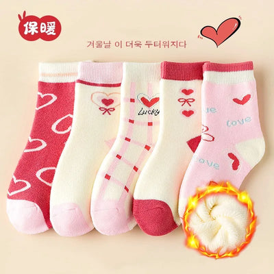 Pack of 5 Pairs of Winter Socks for Girls - Warmth and Softness Guaranteed