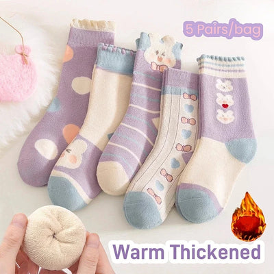 Girls' Winter Socks – Warm, Soft &; Adorable ❄️🧦