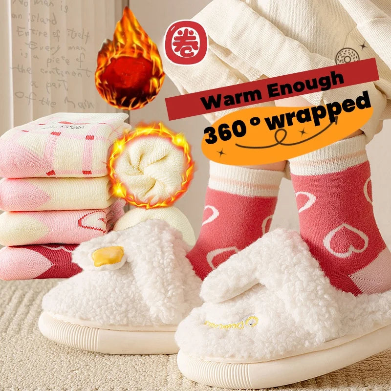 Pack of 5 Pairs of Winter Socks for Girls - Warmth and Softness Guaranteed