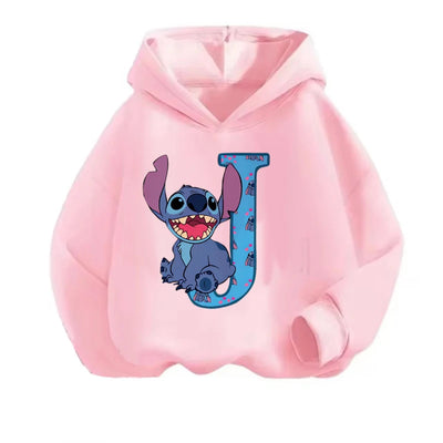 Kawaii ABCD Stitch Hoodie for Kids