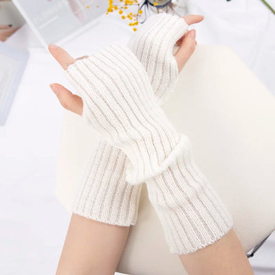 Long Fingerless Knitted Gloves – Gothic &amp; Kawaii Style