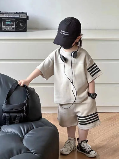 Korean Style Loose Boys Tracksuit – Summer 2-Piece Set