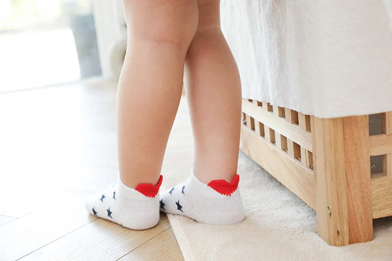 JhonTang - 5 Pairs Cute Heart Mesh Socks for Kids