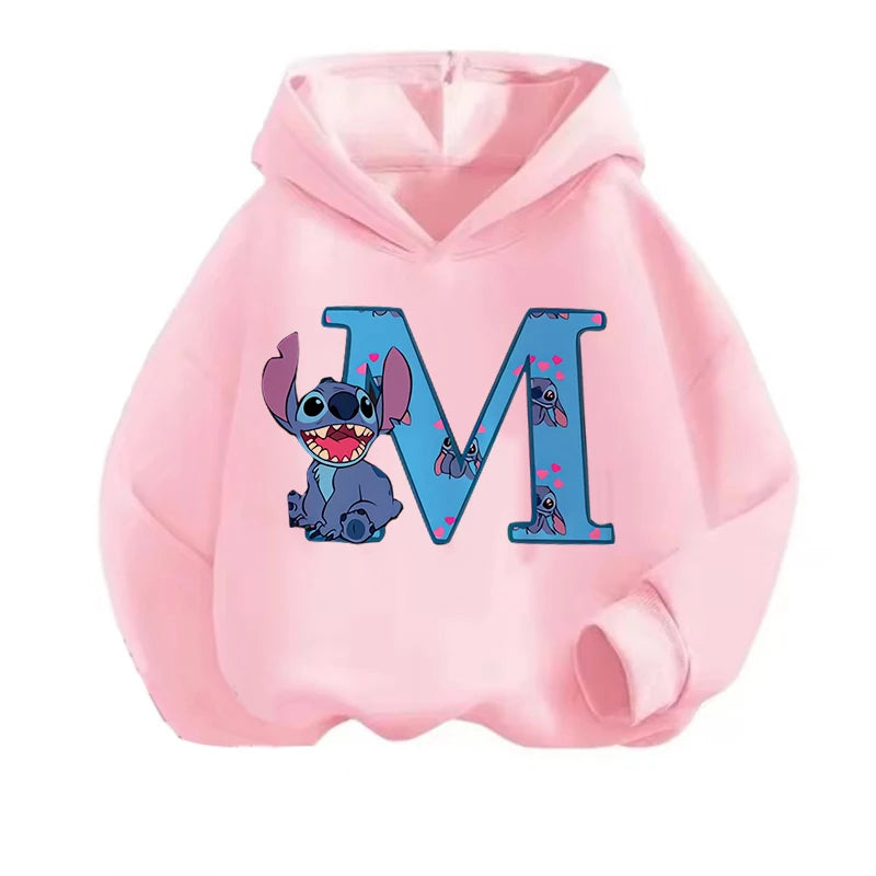 Kawaii ABCD Stitch Hoodie for Kids