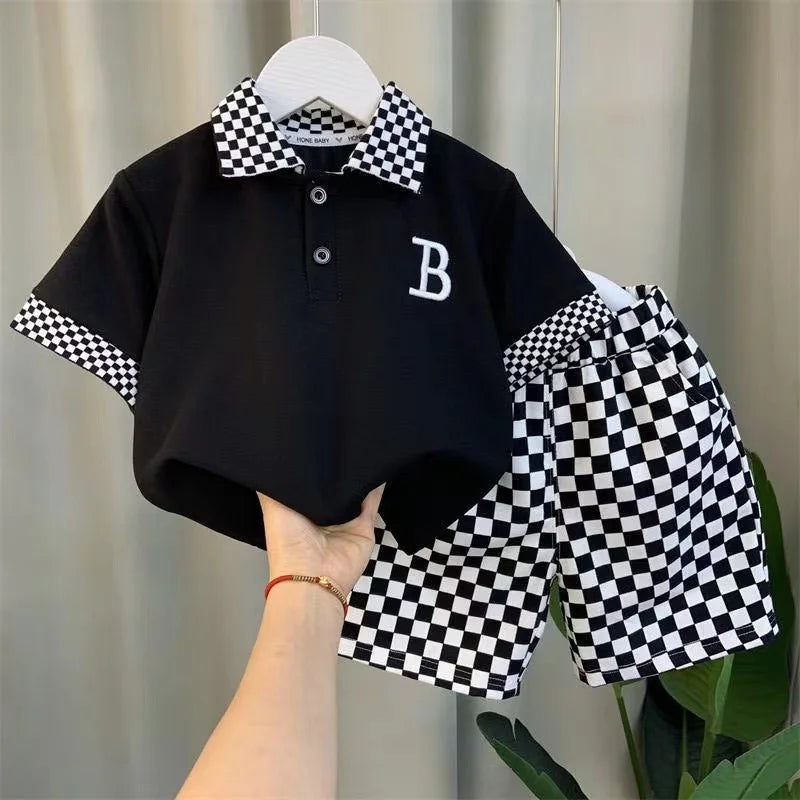 Boys Summer Polo Shirt &amp; Shorts Set – Stylish Casual Outfit for Kids