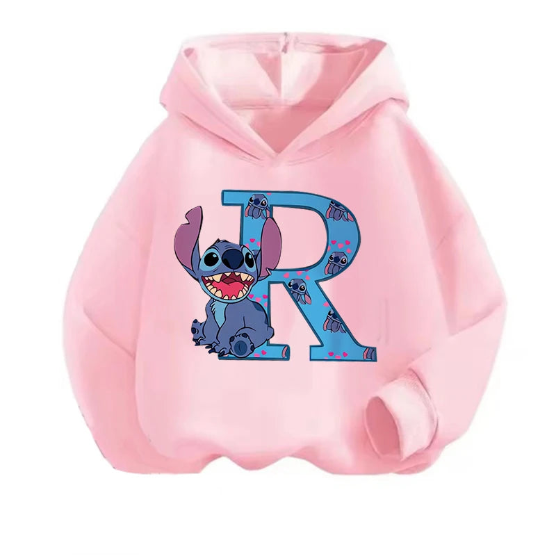 Kawaii ABCD Stitch Hoodie for Kids