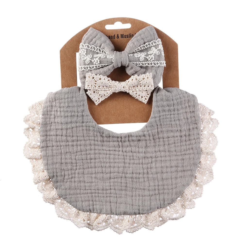 3-Piece Baby Muslin Cotton &; Bamboo Bib Set – Soft, Stylish & Practical