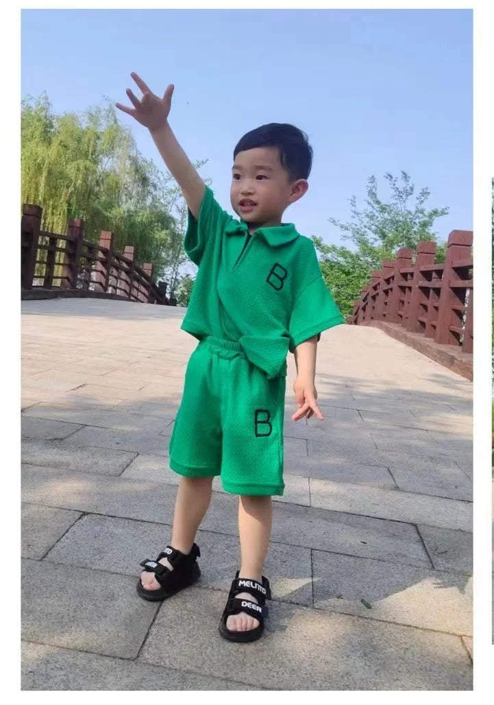 Summer Boys' Tracksuit Set - T-Shirt &amp; Shorts (2PCS)