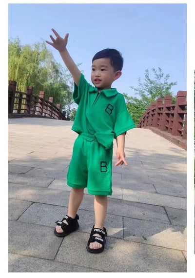 Summer Boys' Tracksuit Set - T-Shirt &amp; Shorts (2PCS)