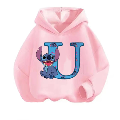 Kawaii ABCD Stitch Hoodie for Kids