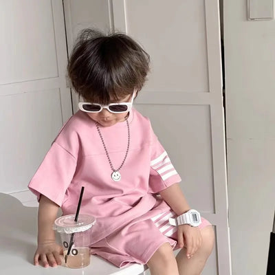 Korean Style Loose Boys Tracksuit – Summer 2-Piece Set