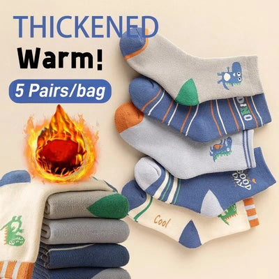 Pack of 5 Pairs of Winter Socks for Girls - Warmth and Softness Guaranteed