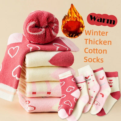 Pack of 5 Pairs of Winter Socks for Girls - Warmth and Softness Guaranteed