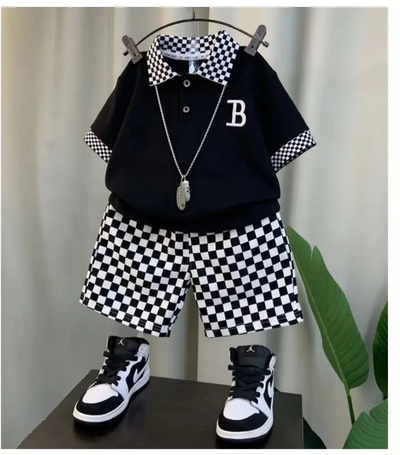 Boys Summer Polo Shirt &amp; Shorts Set – Stylish Casual Outfit for Kids