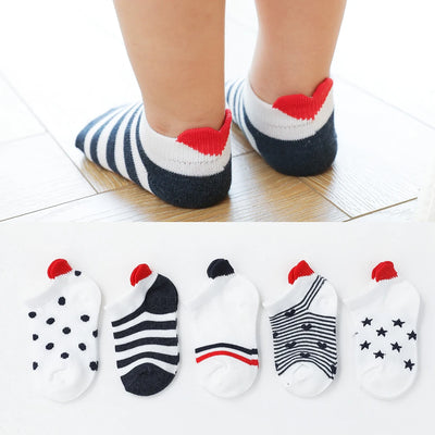 JhonTang - 5 Pairs Cute Heart Mesh Socks for Kids