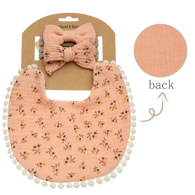 3Pcs/Set Baby Flower Bibs & Headbands