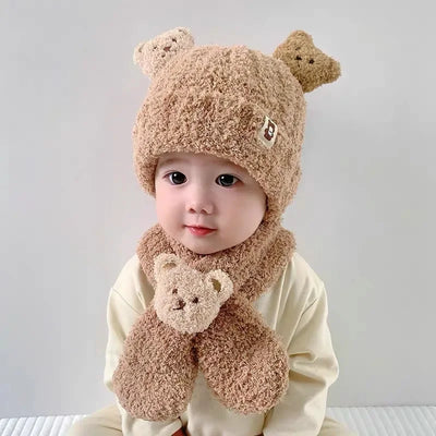 Winter Kids Hat &amp; Scarf Set – Cozy Little Bear Design ❄️🐻