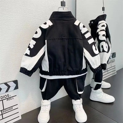 Kids Boys Jacket ; Pants Set – Casual Sportswear for Spring  Autumn