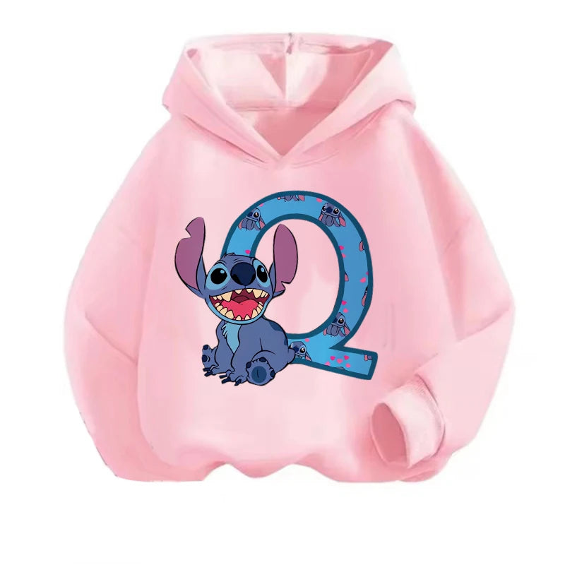 Kawaii ABCD Stitch Hoodie for Kids