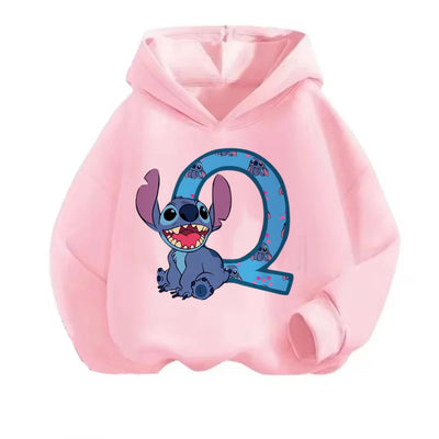 Kawaii ABCD Stitch Hoodie for Kids