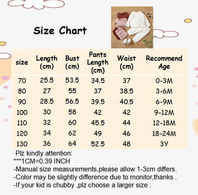 7 Colors Newborn Baby Girl/Boy Clothes Set - Solid Color Top &Pants (1-3 Years)