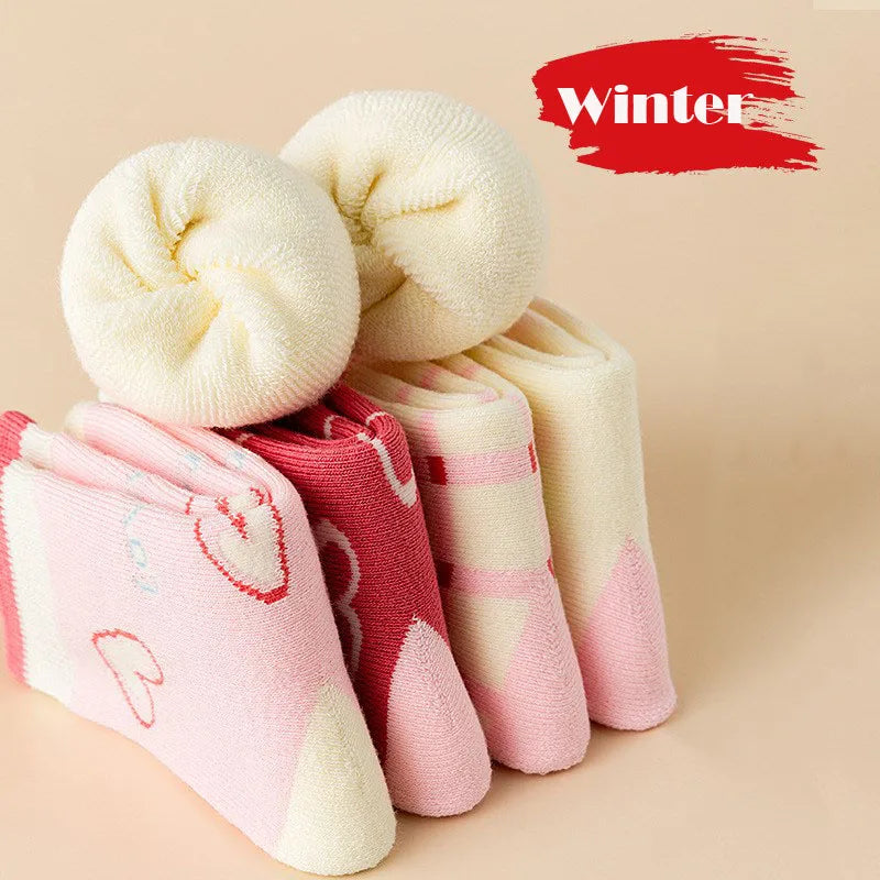 Pack of 5 Pairs of Winter Socks for Girls - Warmth and Softness Guaranteed