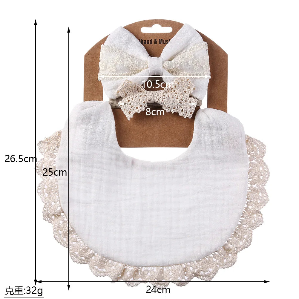 3-Piece Baby Muslin Cotton &; Bamboo Bib Set – Soft, Stylish & Practical