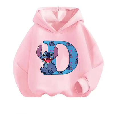 Kawaii ABCD Stitch Hoodie for Kids