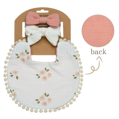 3Pcs/Set Baby Flower Bibs & Headbands