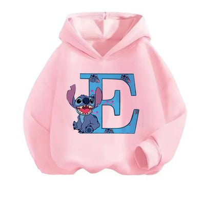 Kawaii ABCD Stitch Hoodie for Kids