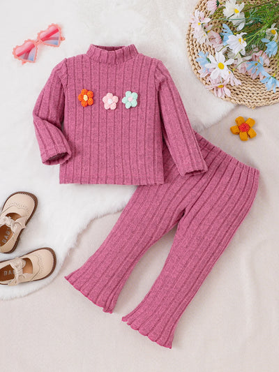 Girl Baby Turtleneck Set - 1-3 Years