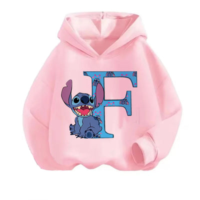 Kawaii ABCD Stitch Hoodie for Kids