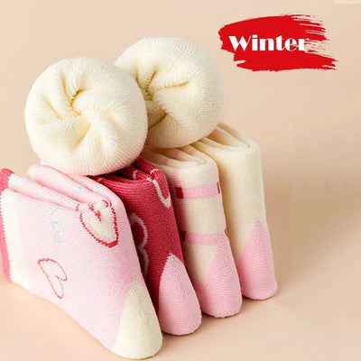 Pack of 5 Pairs of Winter Socks for Girls - Warmth and Softness Guaranteed