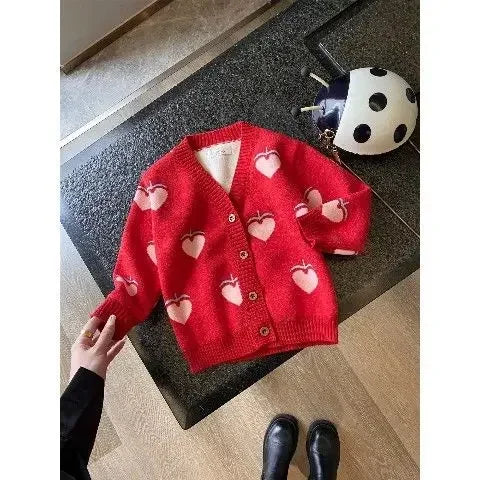 Children's Knitted Cardigan Sweater – Warm Winter Wear for Boys & Girls