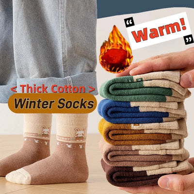 5 Pairs Thick Plush Winter Socks for Kids