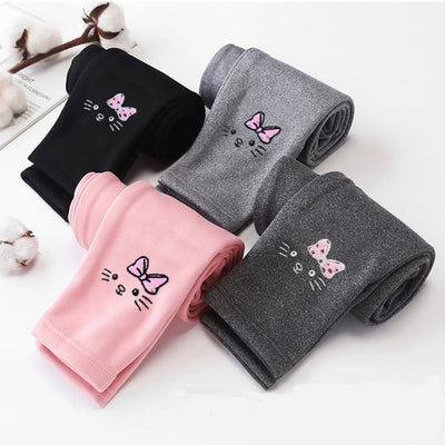 1pcs Winter Girls Leggings Baby Plush Pants Kids Thermal Pants Children Fashion Trousers Casual Bottoms Cartoon sleeping pants