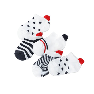 JhonTang - 5 Pairs Cute Heart Mesh Socks for Kids